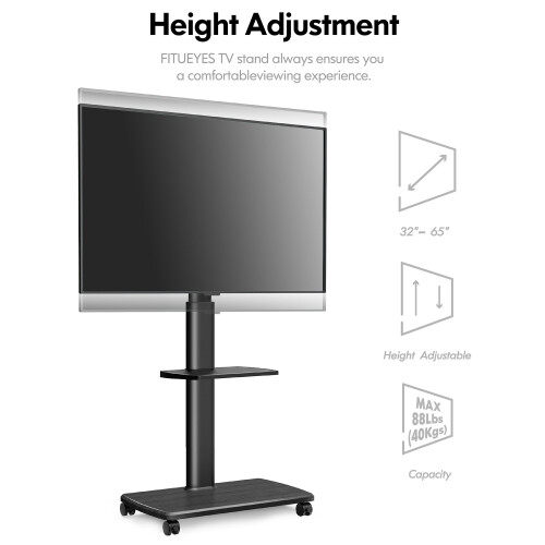 (2 Shelves) FITUEYES TV Floor Stand with Wood Base on OnBuy