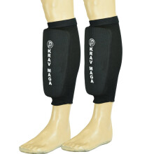 (X-Large) Krav Maga Black Heavy Eva Padding Elasticated Shin Guards