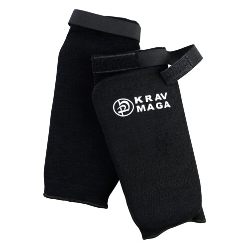 (Large) Krav Maga Black Sock Type Elasticated Shin Guards
