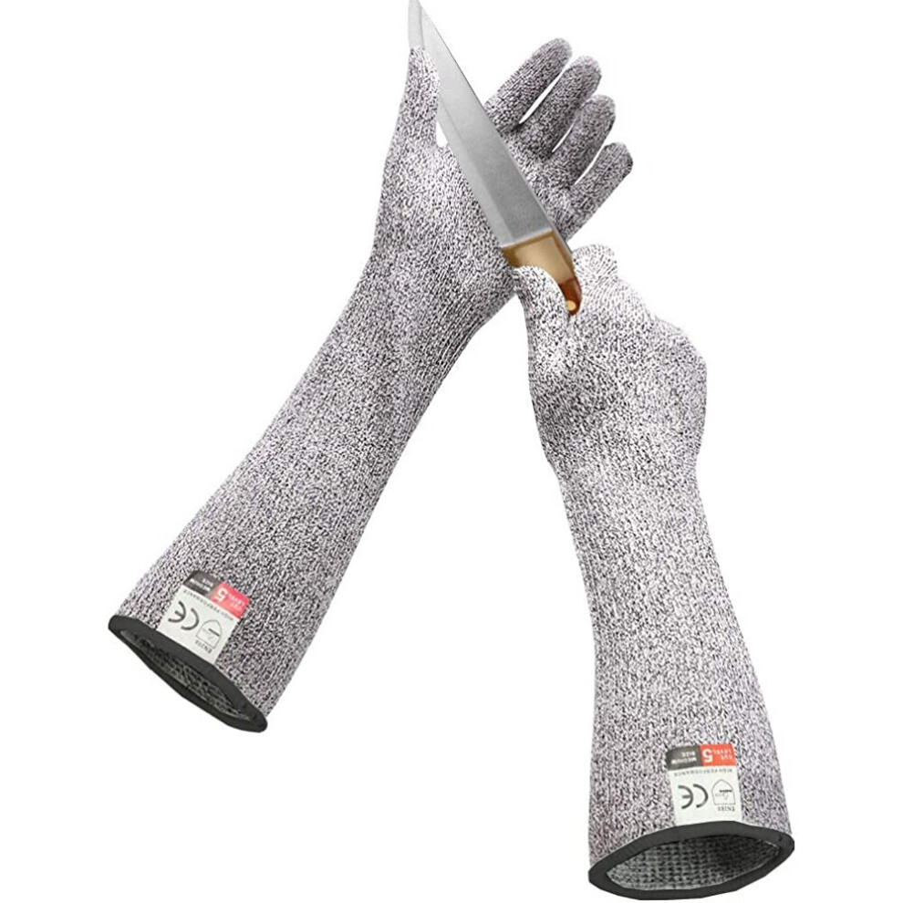 Cut Resistant Gloves long sleeves Stainless Steel Wire?High Performance Level 5 Anti Cut Sleeve?Hand Wrist Forearm Protectors, Safe Food Grade?EN388