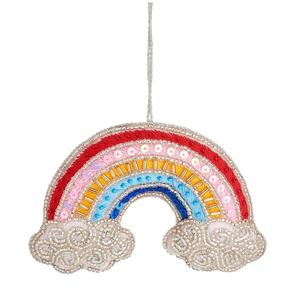 Christmas Tree Decoration Rainbow Zari Hanging Bauble Sass & Belle