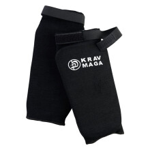 (Medium) Krav Maga Black Sock Type Elasticated Shin Guards
