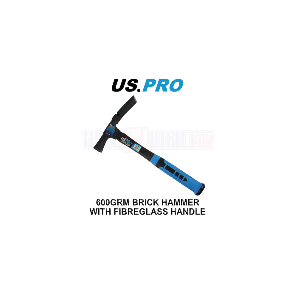 US Pro Brick Hammer 600g Fibreglass Handle Masonry Chisel - Image 2