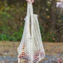 ( White) Reusable Mesh Net Turtle Bag Braided Shopping