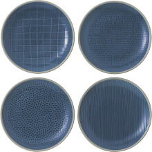 Royal Doulton 40034503 Gordon Ramsay Maze Grill 400345032 3cm Side Plate Set of 4 Blue, Porcelain, Stoneware