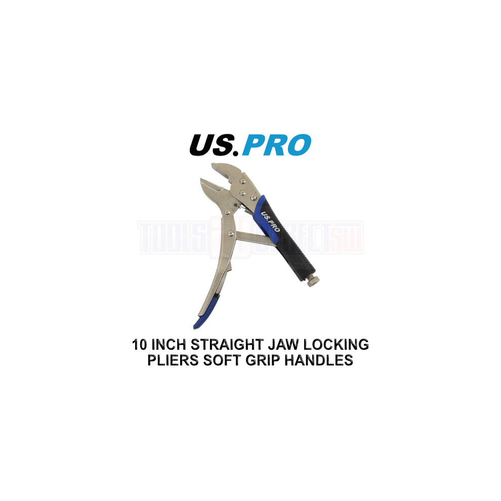 US PRO Tools 10 Inch Straight Jaw Locking Pliers With Soft Grip Handles 2697