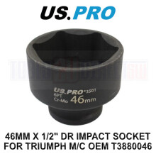 US PRO Tools 1/2" dr 46mm 6PT Hex Socket For Triumph M/C Swinging Arm OEM T3880046