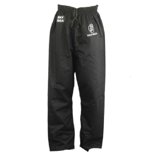 (190 cm) KRAV MAGA COMBAT COTTON TROUSERS - PLAIN BLACK