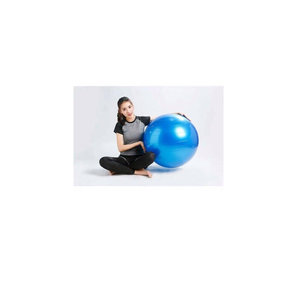 (BLUE BALL) Exercise Ball Gym Pregnancy Anti-Burst With Pump