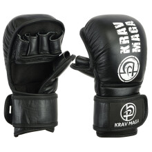 (Small / Medium ) KRAV MAGA LEATHER SPARRING & GRAPPLING SHOOTO GLOVE - 7oz