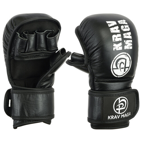 (Small / Medium ) KRAV MAGA LEATHER SPARRING & GRAPPLING SHOOTO GLOVE - 7oz