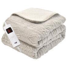 (Cool Grey) GlamHaus Electirc Heated Throw Blanket 160x130 cm