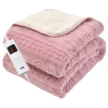 (Pink) GlamHaus Electirc Heated Throw Blanket 160x130 cm