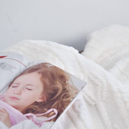 (White) GlamHaus Electirc Heated Throw Blanket 160x130 cm 2