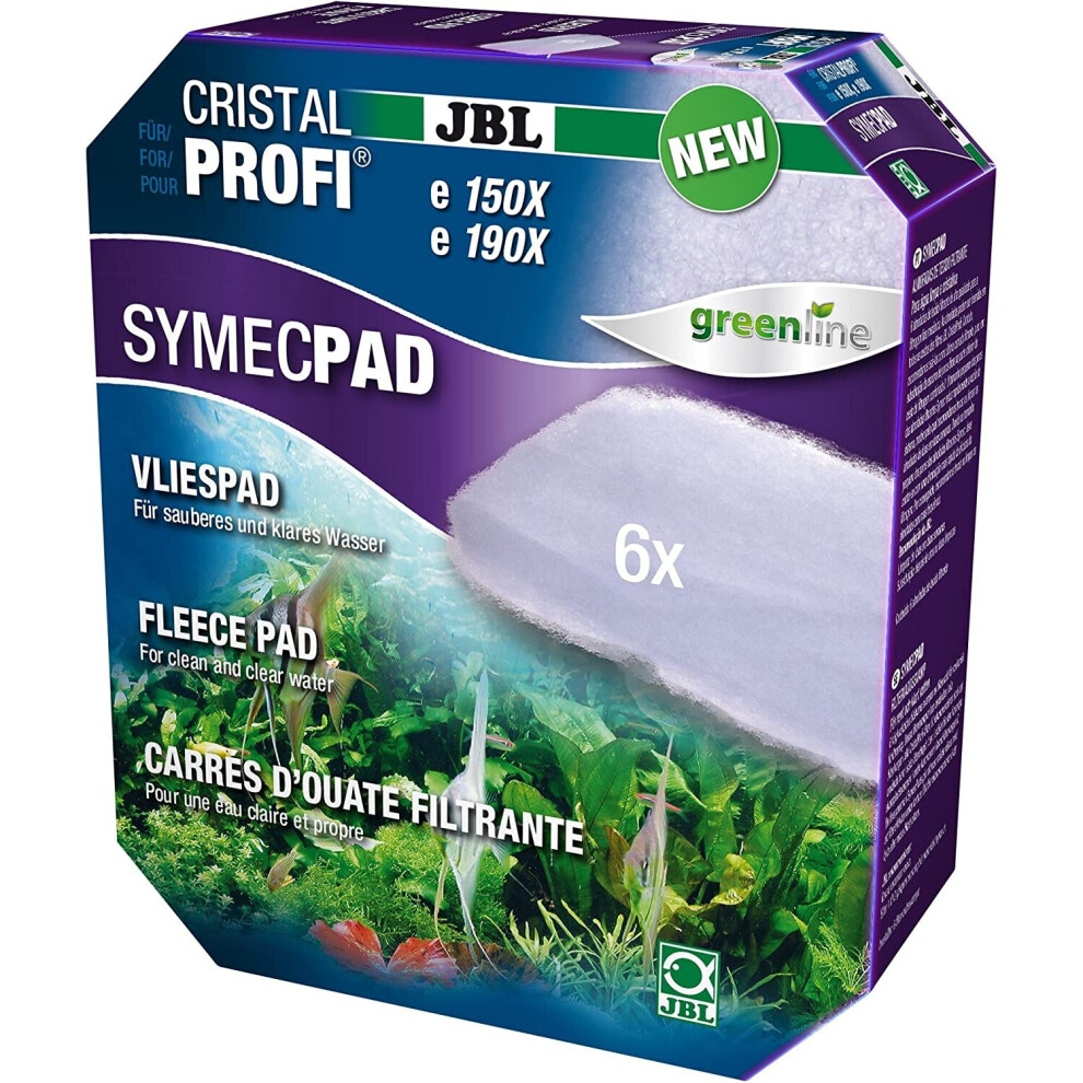 Jbl Symecpad Ii Cristalprofi E15/1901,2, Filter Wool Fleece (6X) For Cristalprofi E External Filters For Extra-Fine Filtering