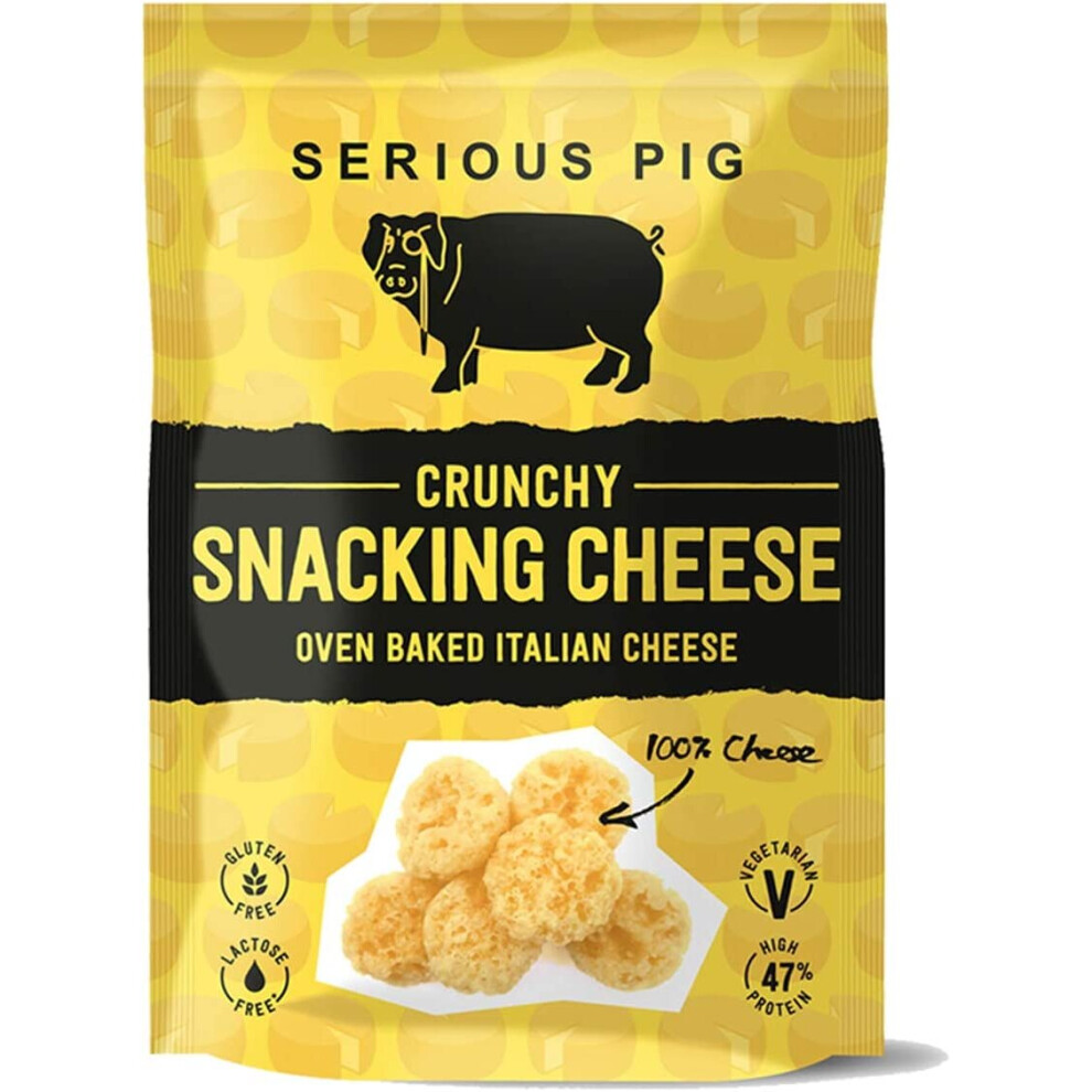 SERIOUS PIG Crunchy Snacking Cheese Snacks 12 Pack, Classic Flavour | Keto Snacks Low Calorie