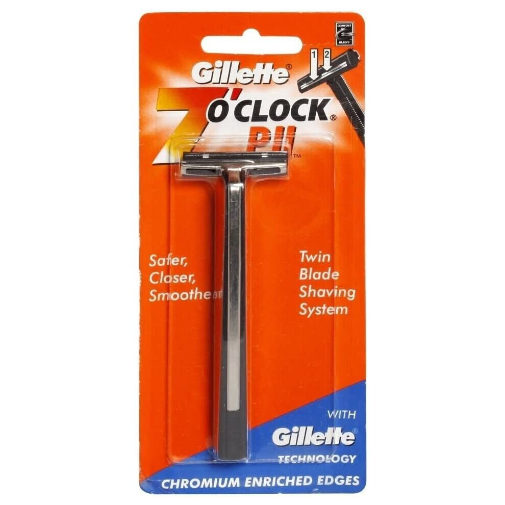 Gillette 7 O Clock PII Twin Blade Shaving Safety Razor