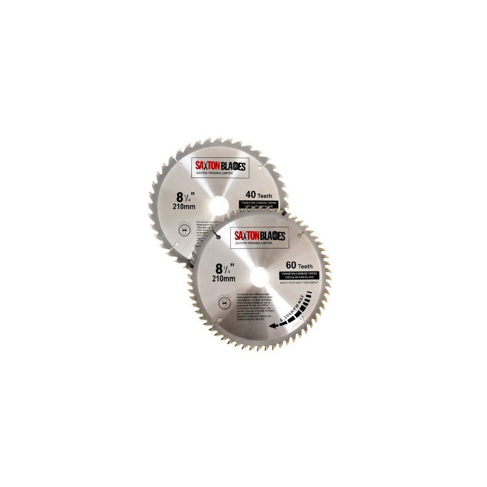 2X Saxton Tct Circular Wood Saw Blades 210Mm X 30Mm For Festool Bosch Makita Dewalt Fits 216Mm Saws 5060268361812