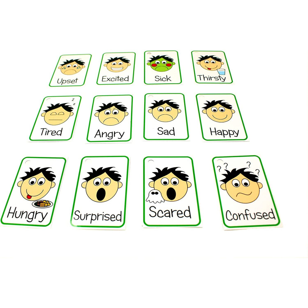 Feelings and Emotions Flash Cards Boys - Non Verbal Visual Aid Speech ...