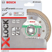 Bosch Professional 2608615131 Diamond Cutting Disc Best (for Ceramic, X-LOCK, Extraclean Turbo, Diameter 115 mm, Bore Diameter: 22.23 mm)