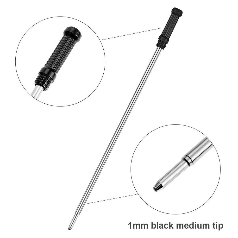 Charmngifts 5 X Ink Pen Refills For Cross Ballpoint Pens, 11.6Cm Ballpoint Pen Refills Compatible With Cross 8513 Ballpoint Pens, Medium Size Tip (5) Black