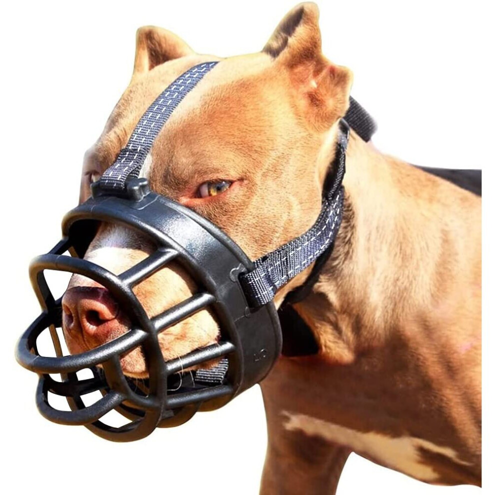 gudong Dog Muzzle,Soft Basket Silicone Muzzles for Dog,Prevent Biting Chewing and Barking, Allows Drinking and Panting (Size 4)