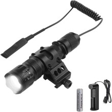 WESLITE Tactical Torch, 1200 Lumens Super Bright Rechargeable Tactical Flashlight with Pressure Switch Waterproof Hunting Light with Rail Mount