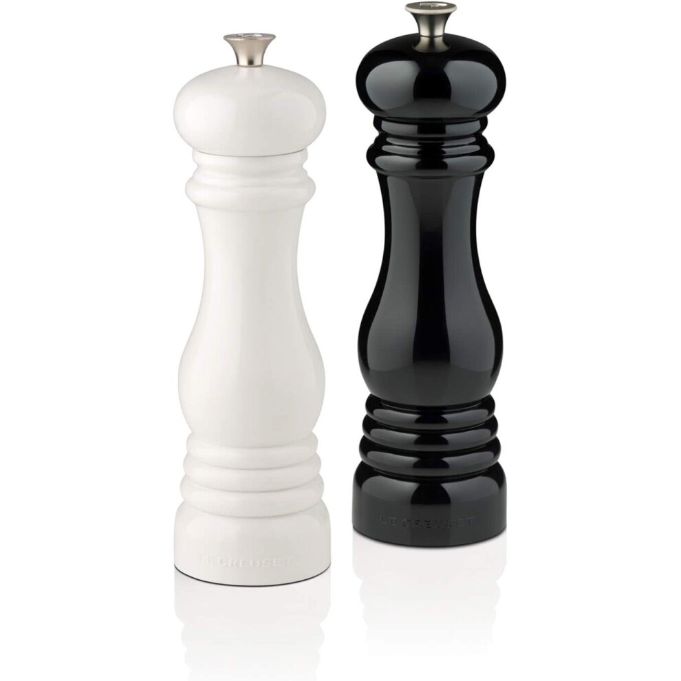 Photos - Condiment Set Le Creuset Classic Adjustable Salt & Pepper Mill Set, Chip-resistant ABS Plastic, Anti-Corrosion, 40g, Black and White 