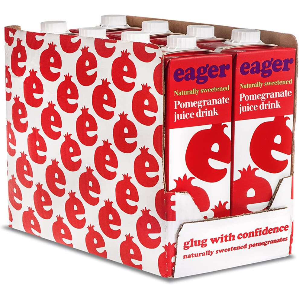 Eager Naturally Sweetened Pomegranate Juice 8x1 Litre