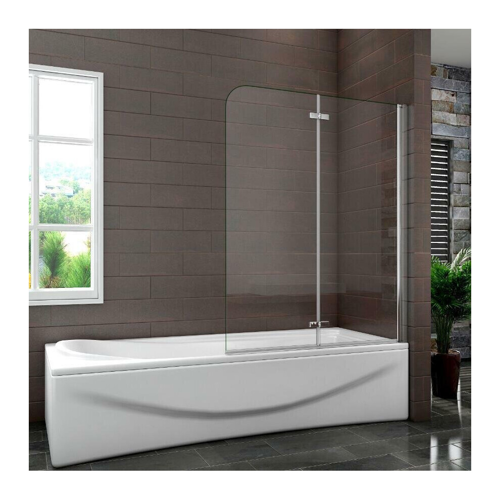 (VS2E-90) 2 Fold Shower Screen Pivot Door Panel Easy Clean Glass