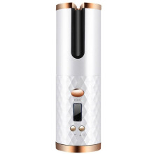 (White) Cordless Automatic Hair Curler | Portable Curling Tongs