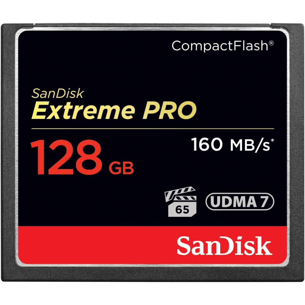 SanDisk SDCFXPS-128G-X46 Extreme Pro 128 GB 160 MB/s CompactFlash Memory Card - Black/Gold/Red