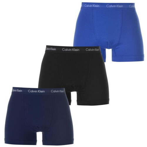 (L) Calvin Klein 3 Pack Mens Boxer Trunks Cotton Stretch Underwear