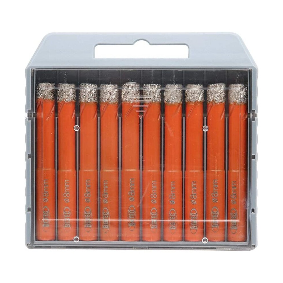 Dry Diamond Drill Bit Set,Bgtec 10Pcs 8Mm Hole Saw For Granite,Marble,Masonry, Concrete, Tile/Ceramic, Glass, Hard Plastic,Vacuum Brazed Diamond Core 769891571470