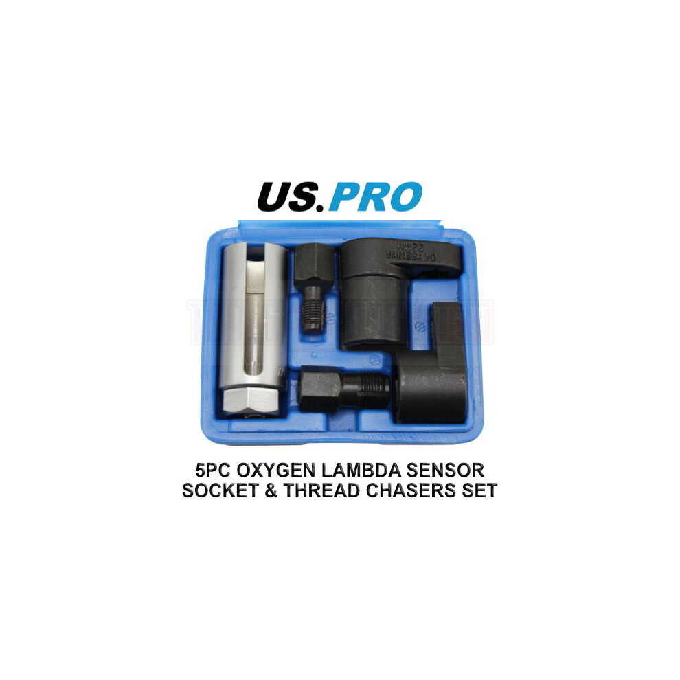 US PRO Tools 5pc Oxygen Lambda Sensor Socket, Sockets & Thread Chaser Set, 7062