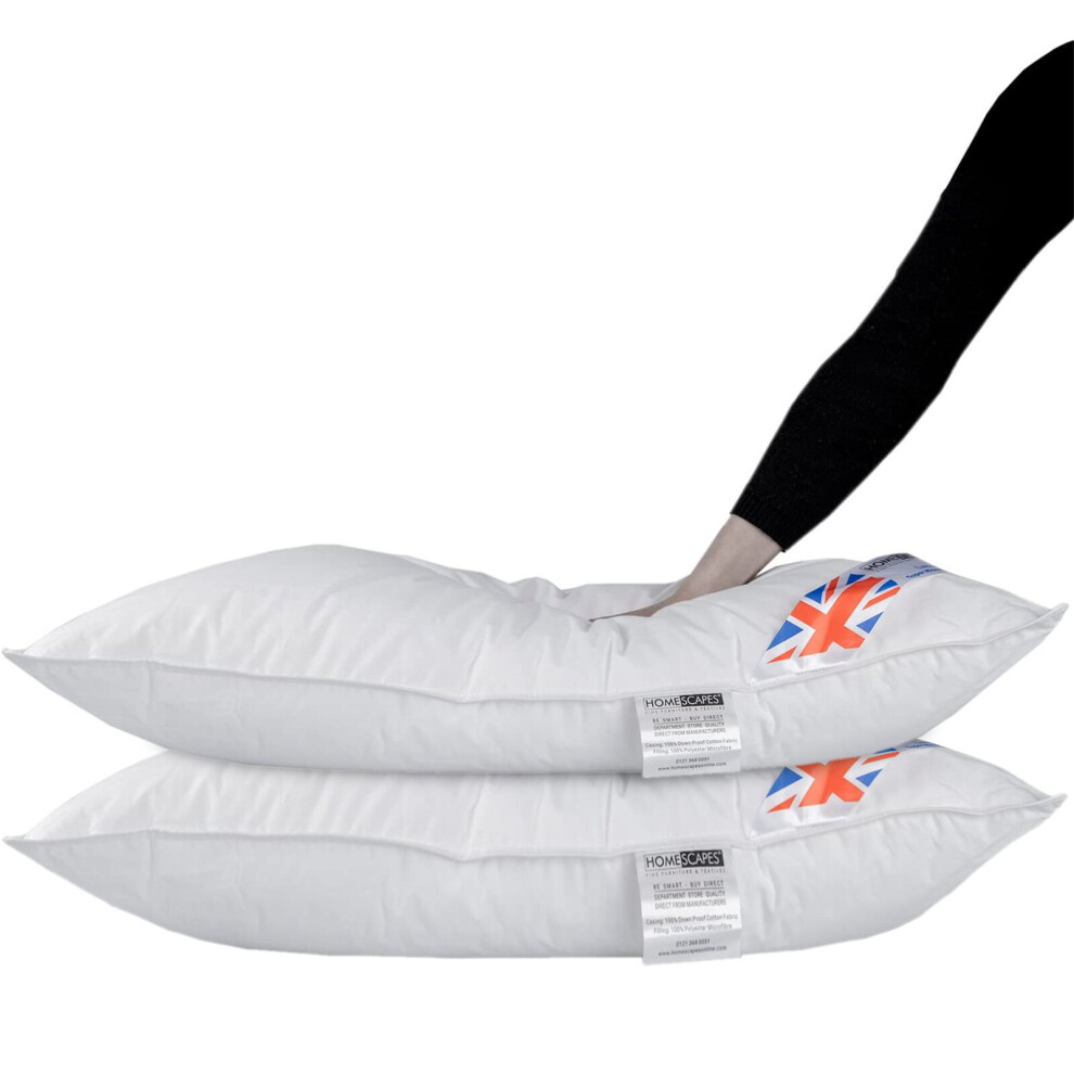 Homescapes Luxury Hotel Quality Super Microfibre Pillow Pair White