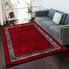 (Red (Trani), 160 x 230 cm) New Modern Shaggy Area Rugs Hallway Runner Living Room Bedroom Carpet Floor Mats