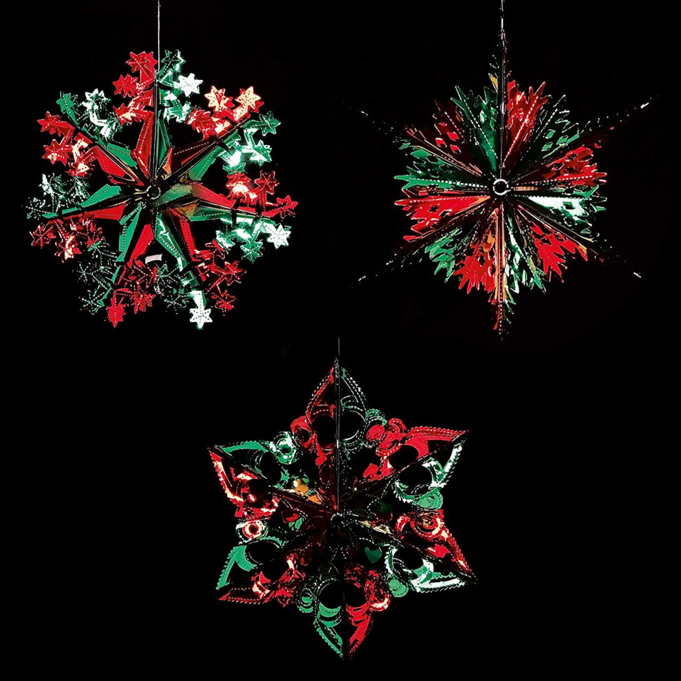 Premier Foil Star Christmas Decorations Hanging Stars & 40Cm Red/Green Size 3