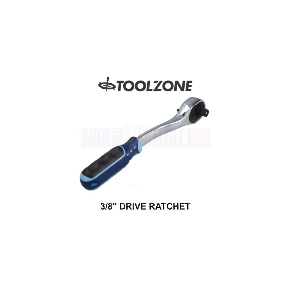 Toolzone Elite 3/8" Drive Ratchet Handle Socket Wrench 90T Fine Tooth Ss231 5055143922752