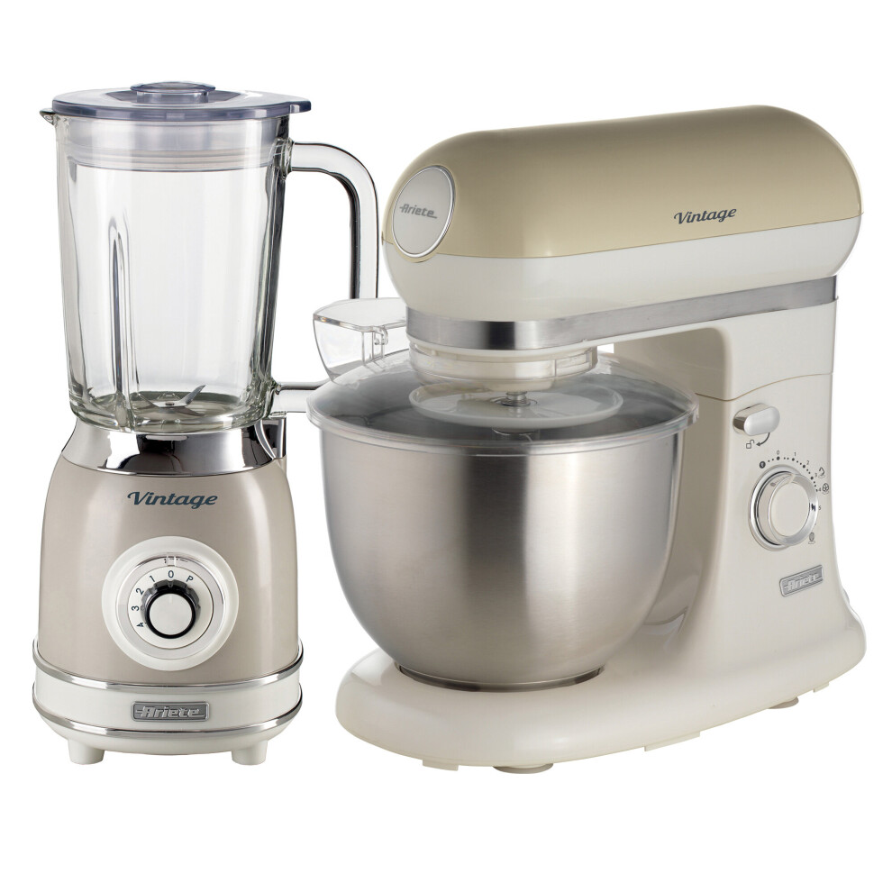 Ariete ARPK36 Vintage Stand Mixer and Glass Blender - 5.5L Mixer, 1.5L Blender, Cream - Image 7