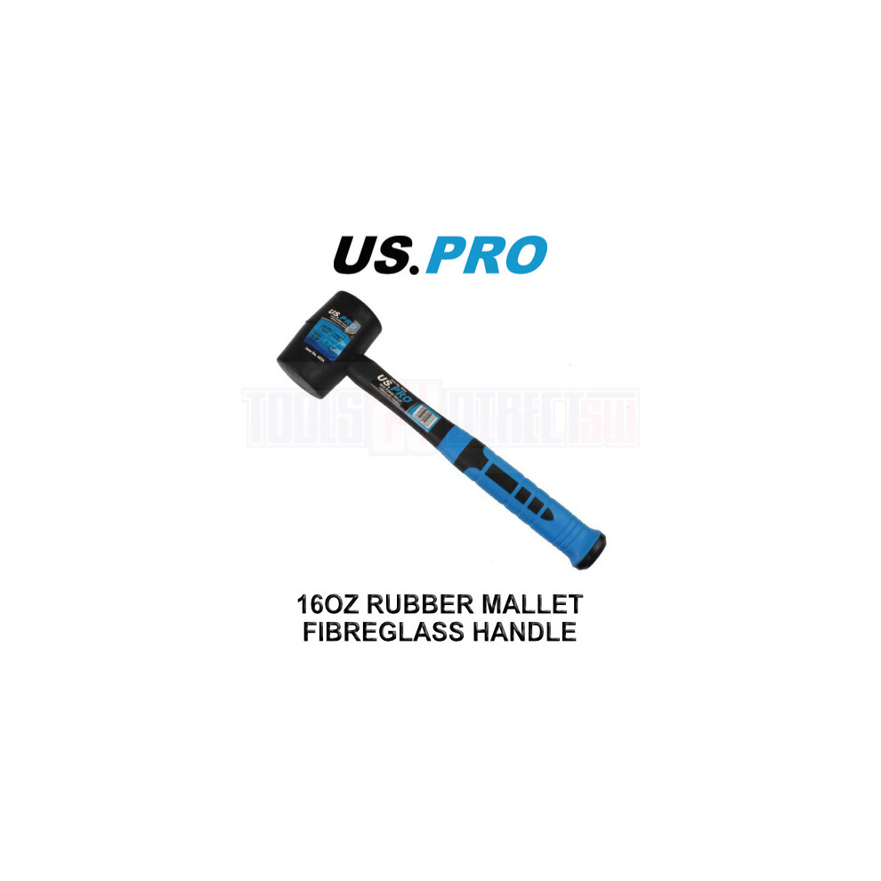 US PRO Tools 16OZ Rubber Mallet Fibreglass Handle 4524