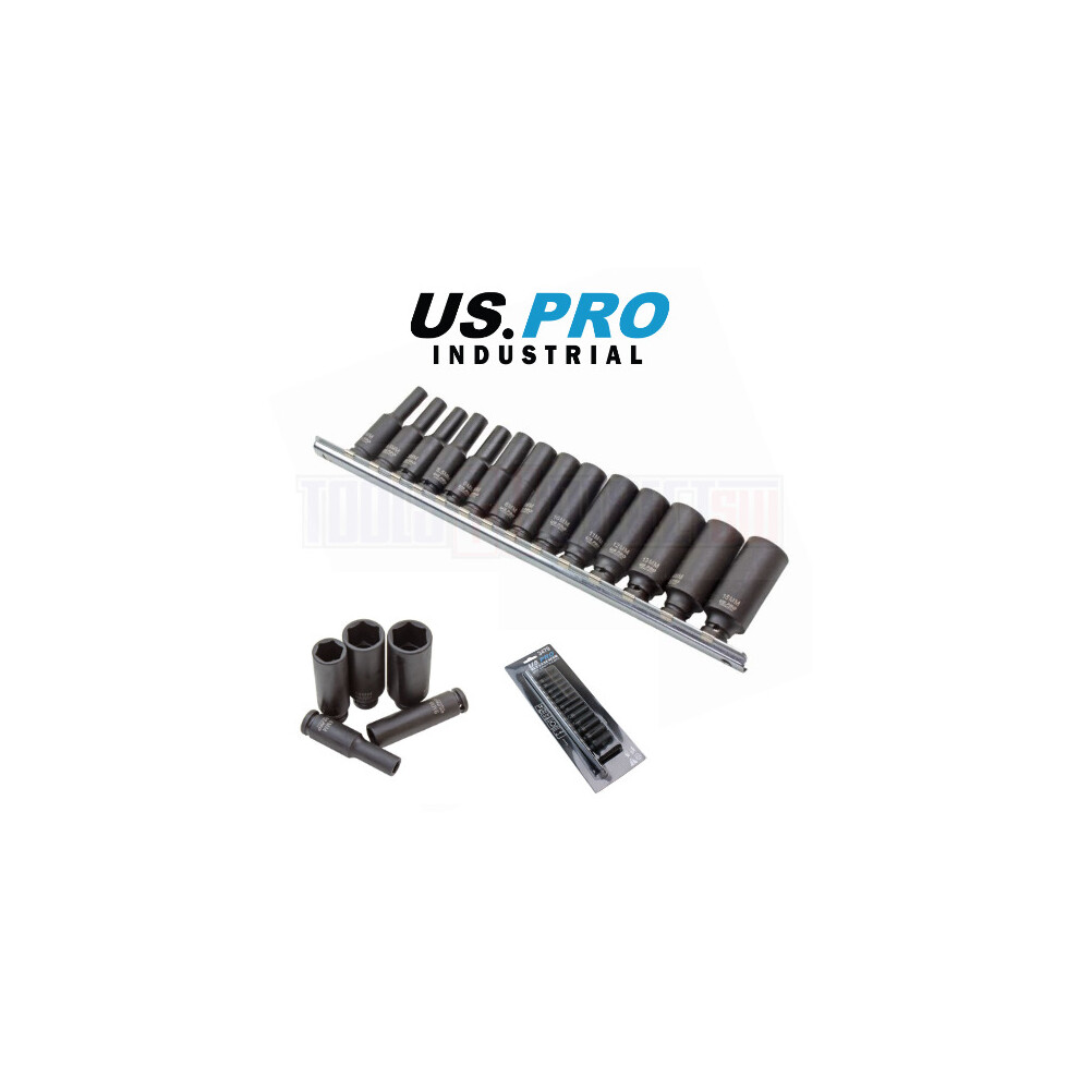 US PRO 14PC 1/4"" Drive Deep Impact Socket Set 6PT CR-MO Metric 4-15mm - 3479 - Image 7