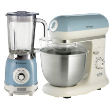 Ariete ARPK38 Retro Style Jug Blender and Stand Mixer Set, Vintage Design Blue
