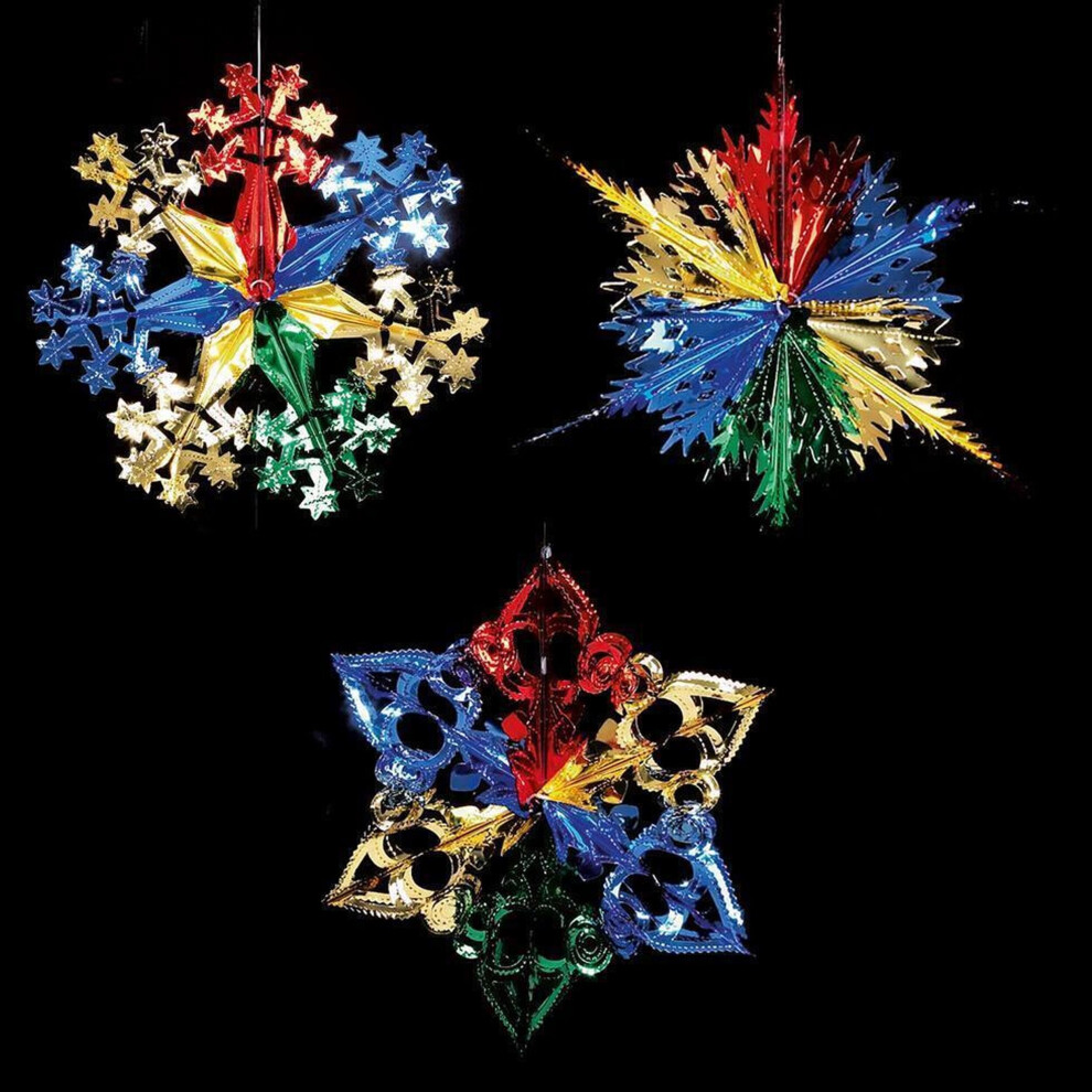 Premier Foil Star Christmas Decorations Hanging Stars Multicolour 40Cm Size 3
