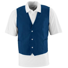Augusta 2145A Three Button Front Closure Vest, Navy - Small