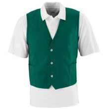 Augusta 2145A Three Button Front Closure Vest, Dark Green - 3X