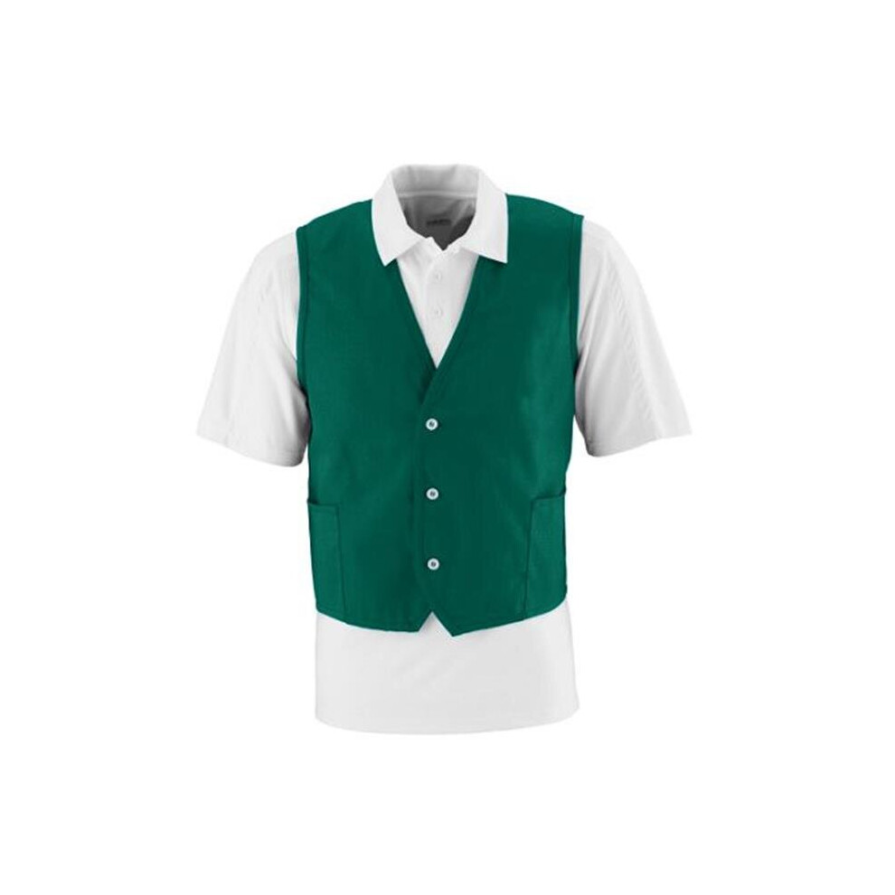 Augusta 2145A Three Button Front Closure Vest, Dark Green - 3X-image-OPC-P9WB5WQ-NEW