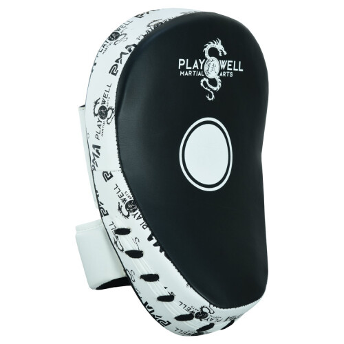 PLAYWELL ELITE LIGHT CURVED LEATHER "LOGOS" BOXING FOCUS PADS 1