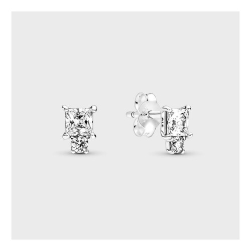 Pandora PANDORA Sparkling Round and Square Earrings 290036C01 1