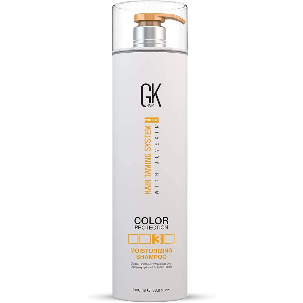 Gk Hair Global Keratin Moisturizing Shampoo (1000Ml/33.8 Fl Oz) For Color Treated Dry Damaged Curly Frizzy Hair - Paraben Sulfate Free For Men And